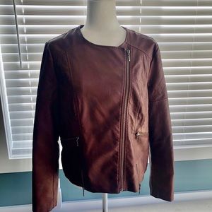 Bernardo Merlot vegan leather jacket